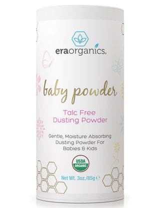 Picture of USDA Organic Baby Powder Talc-Free Dusting Powder - Soothing Organic Arrowroot, Calendula and Cornstarch Baby Powder for Newborn, Babies and Toddlers - Made in USA - 3oz/85g