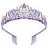 Picture of Didder Purple Tiara Crown Headband Princess Crowns for Women Girls with Combs Princess Tiaras for Little Girls Bridal Wedding Prom Birthday Party Halloween Princess Costume Crown