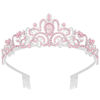 Picture of Didder Pink Opal Tiara Crowns for Women Girls, Princess Crown with Combs Tiaras for Women Girls Wedding Crowns for Brides Headband Prom Birthday Gift Halloween Costumes Hair Accessories