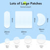 Picture of LitBear Large Pimple Patches (7 Sizes 112 Patches), Big Acne Patches, XL Hydrocolloid Bandages for Full Face, Forehead, Chin, Nose, Body, Back, Neck & Chest, Oval, Moon, Square hydrocolloid Patch