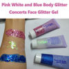 Picture of Go Ho White Pink and Blue Body Glitter Set,Singer Concerts Face Glitter Gel Makeup,Holographic Long Lasting Chunky Sequins Glitters for Eye Lip Hair Nails,Festival Rave Accessories