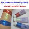 Picture of Go Ho Red White and Blue Body Glitter Set,4th of July Outfits for Women Reflective Glitter Makeup,Face Glitter Gel,Holographic Long Lasting Chunky Sequins Glitters,4th of July Accessories
