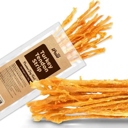 Picture of iPaw Turkey Tendon for Dogs, Ingredient Sourced from USA, Hypoallergenic, All Natural Human Grade Puppy Chew, Dog Treats for Signature Series, Rawhide Alternative, 1 Unit/Pack Strip (Large)