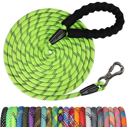 Picture of NTR 6FT Heavy Duty Dog Leash, Green Rope Dog Leash with Swivel Lockable Hook and Comfortable Padded Handle, Cat Puppy Leash Lead for Small Medium Large Dogs Training, Playing, Camping,or Backyard