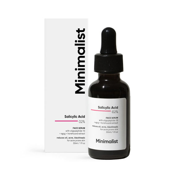 Picture of Minimalist 2% Salicylic Acid Serum For Acne, Blackhead & Open Pores | Reduces Excess Oil & Bumpy Texture | BHA Liquid Exfoliant for Acne Prone & Oily Skin | For Women & Men | 1 Fl Oz/30ml