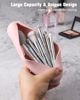 Picture of FERYES Large Travel Makeup Brush Holder, Magnetic Anti-fall Out Silicon Portable Cosmetic Face Brushes Holder, Soft and Sleek Makeup Tools Organizer for Travel- (8.27 * 2.36 * 1.57)