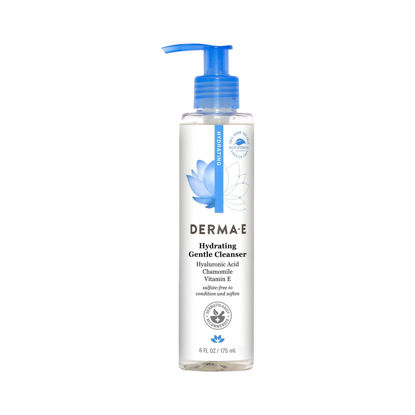 Picture of DERMA-E Hydrating Gentle Cleanser with Hyaluronic Acid - Moisturizing Facial Cleanser Tones, Moisturizes & Improves Skin Texture - Gently Exfoliating Face Wash, 6 fl oz