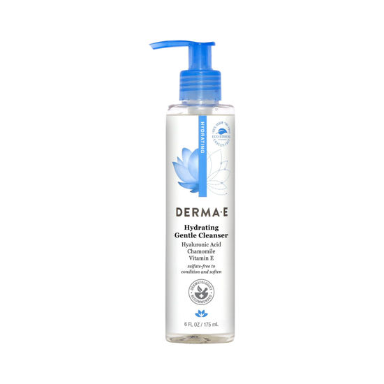 Picture of DERMA-E Hydrating Gentle Cleanser with Hyaluronic Acid - Moisturizing Facial Cleanser Tones, Moisturizes & Improves Skin Texture - Gently Exfoliating Face Wash, 6 fl oz