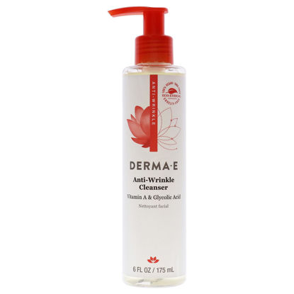 Picture of DERMA-E Anti-Wrinkle Cleanser - Anti-Aging Face Wash with Glycolic Acid and Vitamin A - Gentle Cleansing and Exfoliating Facial Wash Removes Makeup, Oil and Impurities, 6 oz