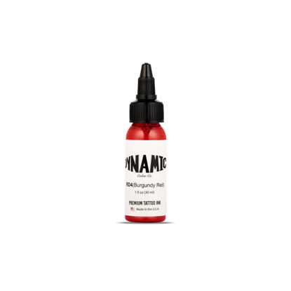 Picture of Dynamic Color Co- Burgundy Red Tattoo Ink, Made in USA, Sterilized, Vibrant, Since 1990, Not Tested on Animals, (1oz Bottle)