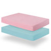 Picture of Biloban Pack and Play Sheets Fitted, 2 Pack Pack and Play Sheet Fits for Graco Pack n Play Mattress, Neutral Playard Sheets for Baby Boys and Girl, Pink & Aqua, 38”X 26”