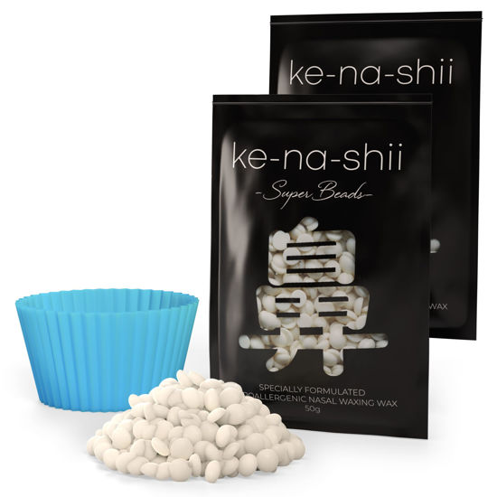Picture of Kenashii Super Beads | Nose Waxing Wax | Specially Formulated | Hypoallergenic | Melting Pot Included | Medical Grade Silicone | Fast, Safe, Ridiculously Satisfying Nose and Ear Hair Removal