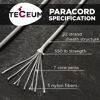 Picture of TECEUM Paracord Type III 550 White - 50 ft - 4mm - Tactical Rope MIL-SPEC - Outdoor para Cord - Camping Hiking Fishing Gear - EDC Parachute Cord - Strong Survival Rope 007