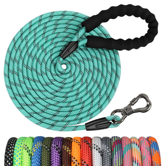 Picture of NTR 8FT Heavy Duty Dog Leash, Pink Rope Dog Leash with Swivel Lockable Hook and Comfortable Padded Handle, Cat Puppy Leash Lead for Small Medium Large Dogs Training, Playing, Camping,or Backyard