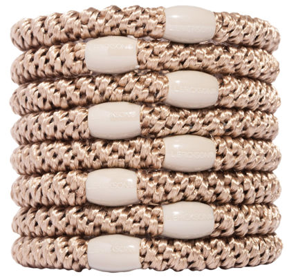 Picture of L. Erickson Grab & Go Pony Hair Ties - Camel Beige - 8 Pack Grab and Go Ponytail Holders - Hair Ties No Damage - Cream Blonde Color Hair Bands Hair Accessories for Women