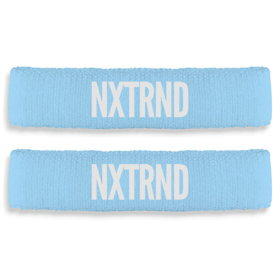 Picture of Nxtrnd Bicep Bands for Football, Slim Arm Sweat Bands, Sold as a Pair (Columbia Blue) One Size Fits Most