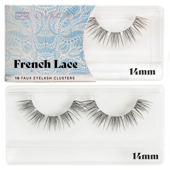 Picture of Lilac St - French Lace Glamorous Faux Eyelash Clusters (14mm) - Delicate & Wispy - DIY Lash Extension Wisps - Lightweight & Lifelike - Korean Silk - Lasts 10 Days - Cruelty Free, Vegan - 10 Lashes