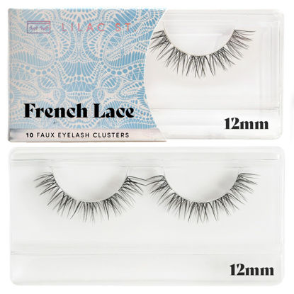 Picture of Lilac St - French Lace Glamorous Faux Eyelash Clusters (12mm) - Delicate & Wispy - DIY Lash Extension Wisps - Lightweight & Lifelike - Korean Silk - Lasts 10 Days - Cruelty Free, Vegan - 10 Lashes