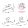 Picture of LUKACY 6 Pack Large Metal Hair Claw Clips - 4 Inch, Perfect Big silver claw clips hair clips for Women and Thinner, Thick hair styling,Strong Hold, Fashion Hair Accessories (Style 1 Silver)