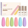 Picture of GAOY Pastel Gel Nail Polish Set of 6 Colors Pink Green Blue Gel Polish Kit for Salon Gel Manicure and Nail Art DIY at Home, Gift for Women