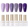 Picture of GAOY Purple Gel Nail Polish Set, 6 Colors Glitter Soak Off Gel Polish Kit for Salon and Nail Art DIY at Home