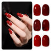 Picture of GAOY Viva Chili Gel Nail Polish Set of 6 Colors Including Burgundy Red Glitter Red Jelly Gel Polish Kit for Salon Gel Manicure and Nail Art DIY at Home