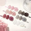 Picture of GAOY Gray Pink Jelly Gel Nail Polish of 6 Transparent Nude Pink Black Whiter Colors Sheer Gel Polish Kit for Salon Gel Manicure and Nail Art DIY at Home