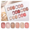 Picture of GAOY Strawberry Milk Jelly Gel Nail Polish of 6 Transparent Nude Red Pink Brown Colors Sheer Gel Polish Kit for Salon Gel Manicure and Nail Art DIY at Home