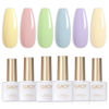 Picture of GAOY Pastel Green Purple Gel Nail Polish Set, 6 Colors Nude Pink Blue Soak Off Gel Polish Kit for Salon and Nail Art DIY at Home