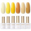 Picture of GAOY Yellow Gel Nail Polish Set, 6 Colors Nude Orange Soak Off Gel Polish Kit for Salon and Nail Art DIY at Home