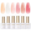 Picture of GAOY Milky White x Jelly Nude Gel Nail Polish Set, 6 Transparent Colors Sheer Pink Orange Gel Nail Kit for Salon Gel Manicure and Nail Art DIY at Home