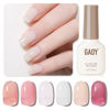 Picture of GAOY Jelly Nude Pink Gel Nail Polish of 6 Transparent Milky White Purple Shimmer Colors Sheer Gel Polish Kit for Salon Gel Manicure and Nail Art DIY at Home