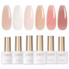 Picture of GAOY Milky Jelly Nude Gel Nail Polish Set, 6 Transparent Colors Sheer White Pink Gel Nail Kit for Salon and Nail Art DIY at Home