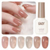 Picture of GAOY Rose Quartz Jelly Gel Nail Polish of 6 Transparent Nude Pink Gray Colors Sheer Gel Polish Kit for Salon Gel Manicure and Nail Art DIY at Home