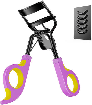 Picture of Kaasage Eyelash Curler with Pads, Lash Curler with 5 Extra Silicone Replacement Pads, Achieve Curls in 5 Seconds