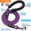 Picture of Ladoogo Reflective Dog Collar Padded with Soft Neoprene Breathable Adjustable Nylon Dog Collars for Small Medium Large Dogs (X-Small (Pack of 1), Purple Collar+Leash)