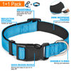 Picture of Ladoogo Reflective Dog Collar Padded with Soft Neoprene Breathable Adjustable Nylon Dog Collars for Small Medium Large Dogs (Medium (Pack of 1), Vivid Blue Collar+Leash)