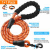 Picture of Ladoogo Reflective Dog Collar Padded with Soft Neoprene Breathable Adjustable Nylon Dog Collars for Small Medium Large Dogs (Small (Pack of 1), Orange Collar+Leash)