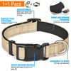 Picture of Ladoogo Reflective Dog Collar Padded with Soft Neoprene Breathable Adjustable Nylon Dog Collars for Small Medium Large Dogs (X-Small (Pack of 1), Vanilla Collar+Leash)
