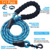 Picture of Ladoogo Reflective Dog Collar Padded with Soft Neoprene Breathable Adjustable Nylon Dog Collars for Small Medium Large Dogs (X-Small (Pack of 1), Vivid Blue Collar+Leash)