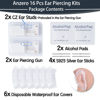 Picture of Anzero 16 Pcs Ear Piercing Kit, Disposable Ear Piercing Gun with Cubic Zirconia Stud, at Home Self Ear Piercer Kit (4MM Earrings Stud)