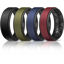 Picture of Egnaro Silicone Rings for Men 1/4/6 Multipack of Breathable Mens Silicone Rubber Wedding Rings Bands - Step Edge