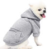 Picture of Jecikelon Pet Dog Cold Weather Coat with Pocket Winter Dog Hoodie Warm Puppy Clothes for Small Dogs Chihuahua Clothing (X-Small, Y02-Grey)