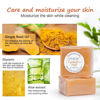 Picture of LIYALAN Turmeric Soap Bar(3.88 oz / 3 Bars) for Face & Body-Turmeric Soap,Acne,Smooth Skin,Cleansing Natural Handmade Soap