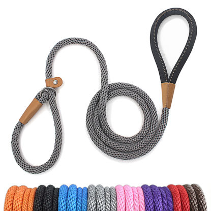 Picture of lynxking Dog Leash Slip Lead 5 6 8 FT Dog Training Leash Strong Heavy Duty Braided No Pull Training Lead Leashes for Small Medium Large Dogs