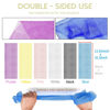 Picture of 6 Pieces African Bath Sponge African Net Long Net Bath Sponge Exfoliating Shower Body Scrubber Back Scrubber Skin Smoother,Great for Daily Use (Pink, Yellow, Purple, Blue, Black, Off-White)