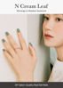 Picture of ohora Semi Cured Gel Nail Strips (N Cream Leaf) - Green, Solid, Works with Any UV/LED Nail Lamps, Salon-Quality, Long Lasting, Easy to Apply & Remove - Includes 2 Prep Pads, Nail File & Wooden Stick