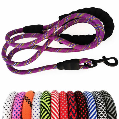 Picture of MayPaw Heavy Duty Rope Dog Leash, 3/4/5/6/7/8/10/12/15 FT Nylon Pet Leash, Soft Padded Handle Thick Lead Leash for Large Medium Dogs Small Puppy