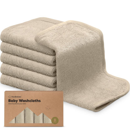 Picture of 6-Pack Baby Washcloths - Soft Viscose Derived from Bamboo Washcloth, Baby Wash Cloths, Baby Wash Cloth for Newborn, Kids, Bath Baby Towels, Face Towel, Face Cloths for Washing Face(Earth Brown)