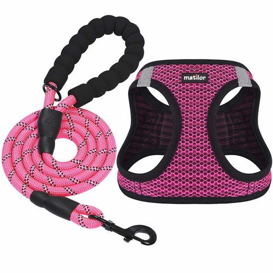 Picture of matilor Dog Harness Step-in Breathable Puppy Cat Dog Vest Harnesses for Small Medium Dogs